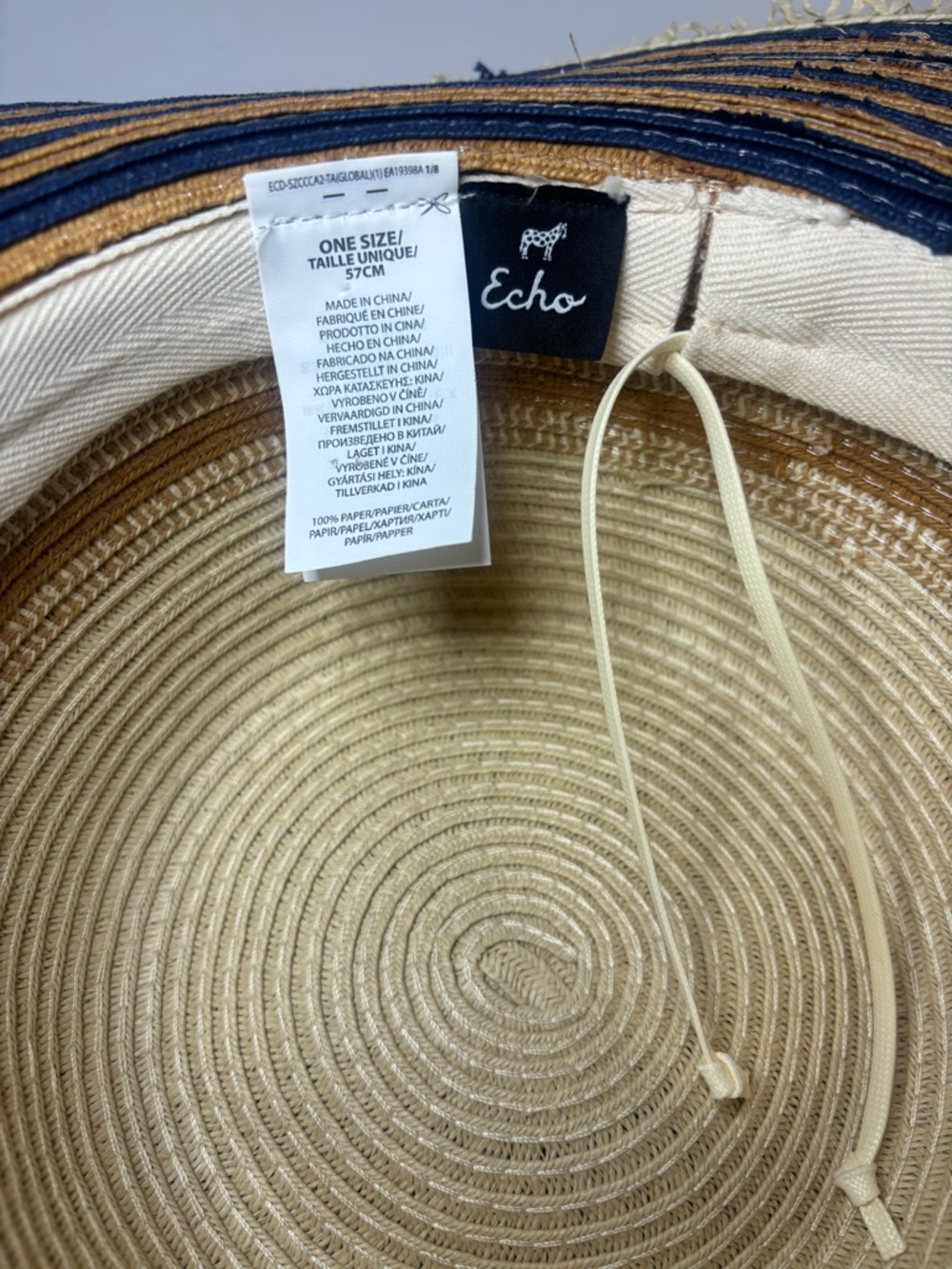 Echo Wide Brim Straw Sun Hat – One Size - Picture 4 of 8